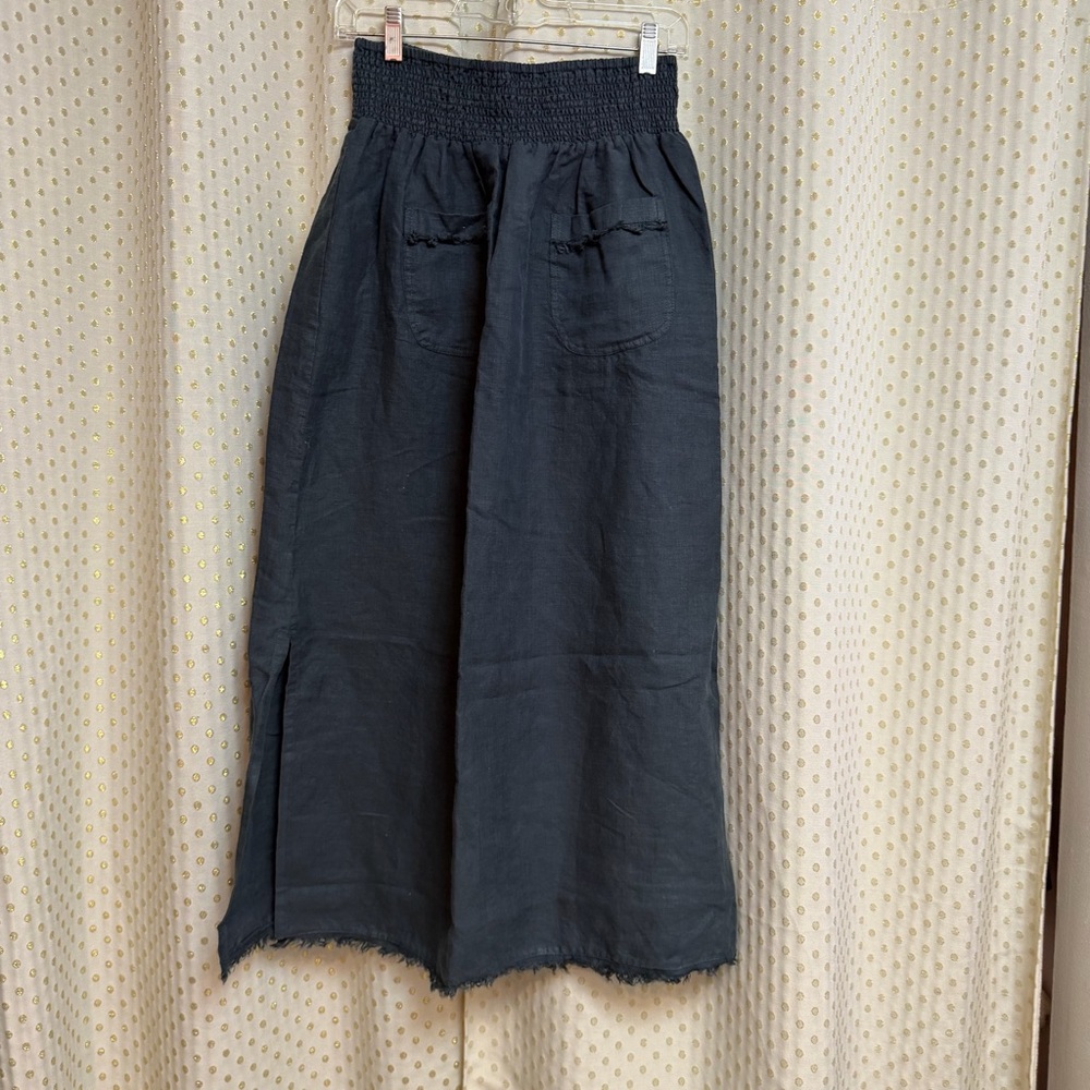 Aurora French Linen Skirt charcoal